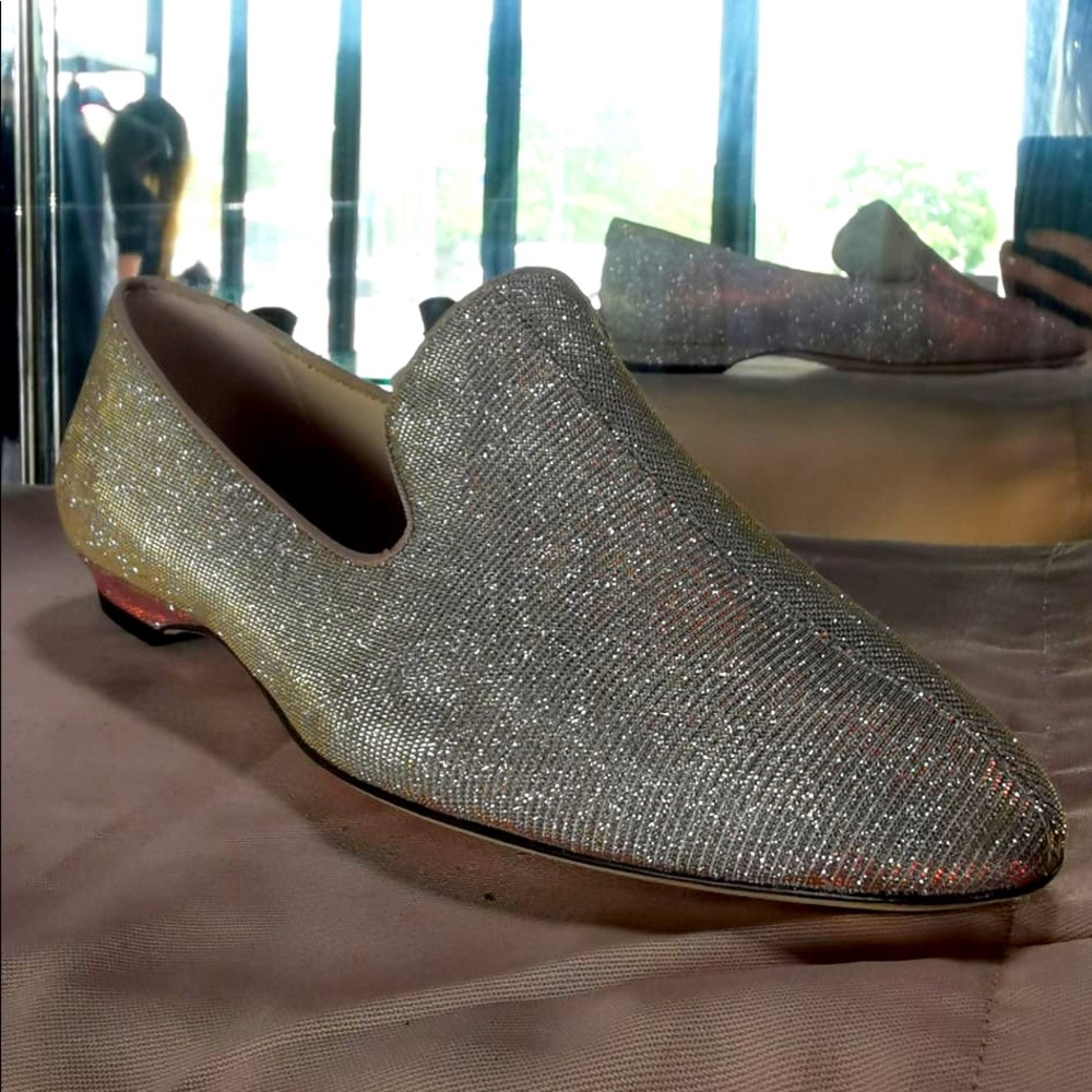 Silver loafer by Kate Spade